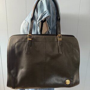 Vince Camuto Black Leather Laptop Tote